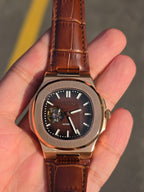 Leather Chocolate Nautilus watch Mod