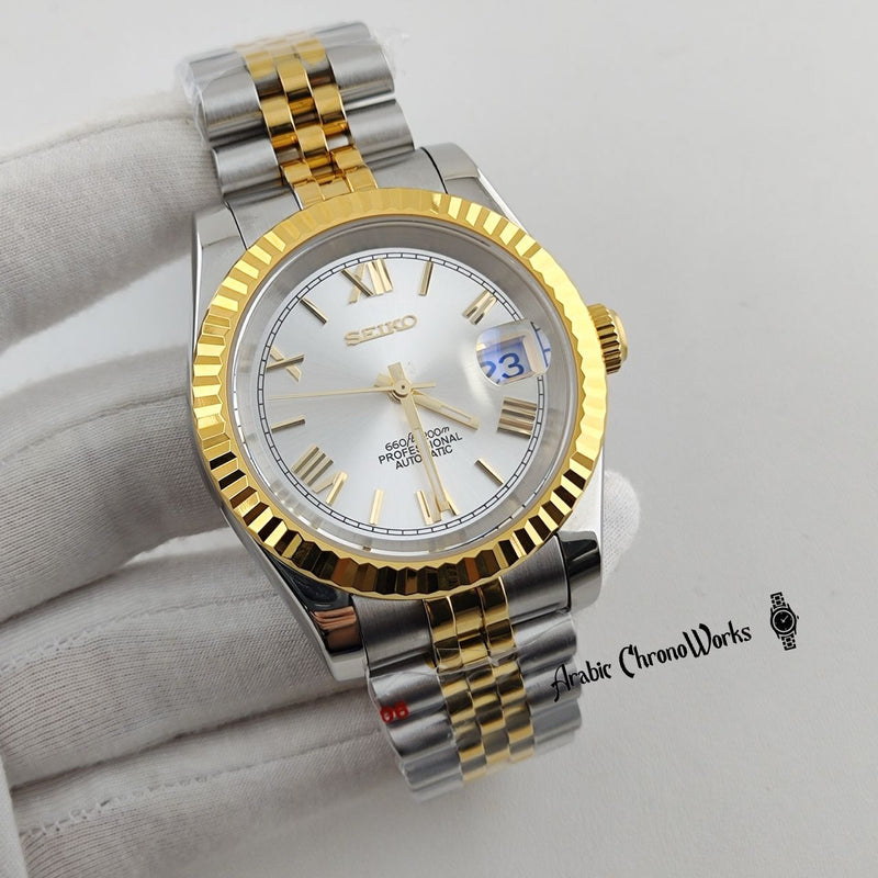White & Gold Roman Dial Datejust Mod