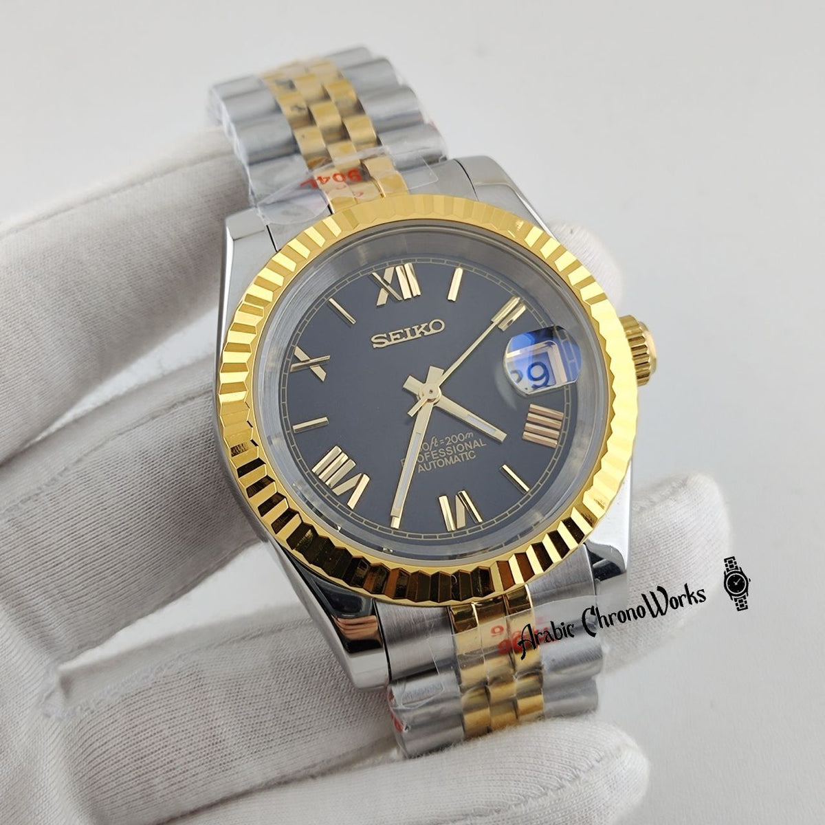 Black & Gold Roman Dial Datejust Mod