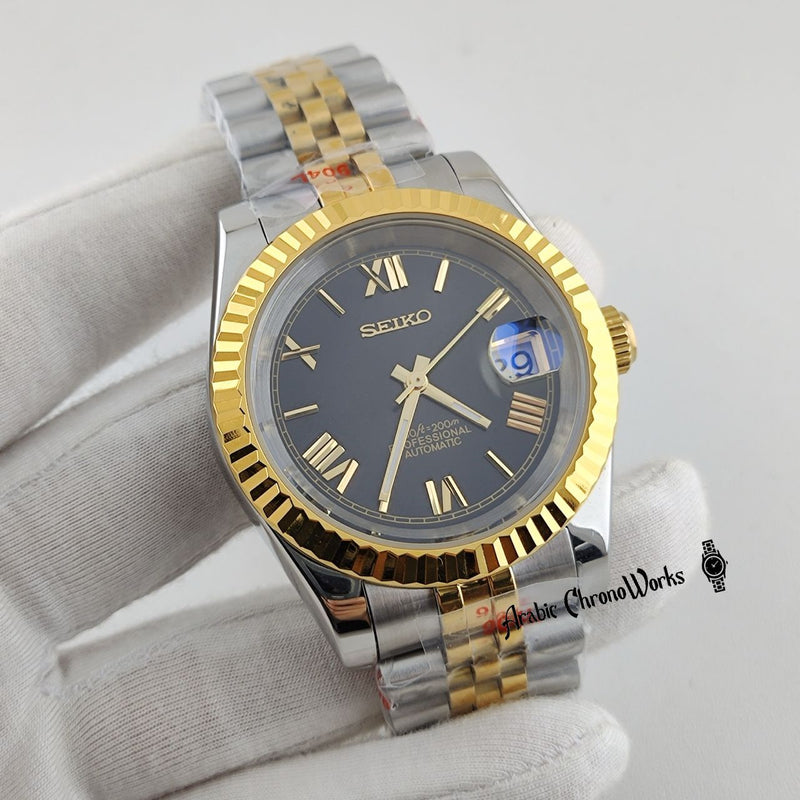 Black & Gold Roman Dial Datejust Mod