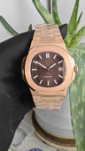 Rose Gold Chocolate Nautilus watch Mod